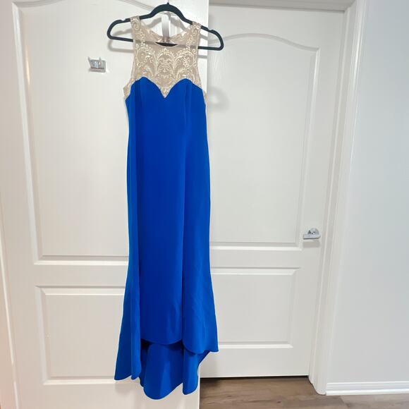 Marchesa Notte Royal Blue High Low Gown Size 6 - Picture 4 of 9